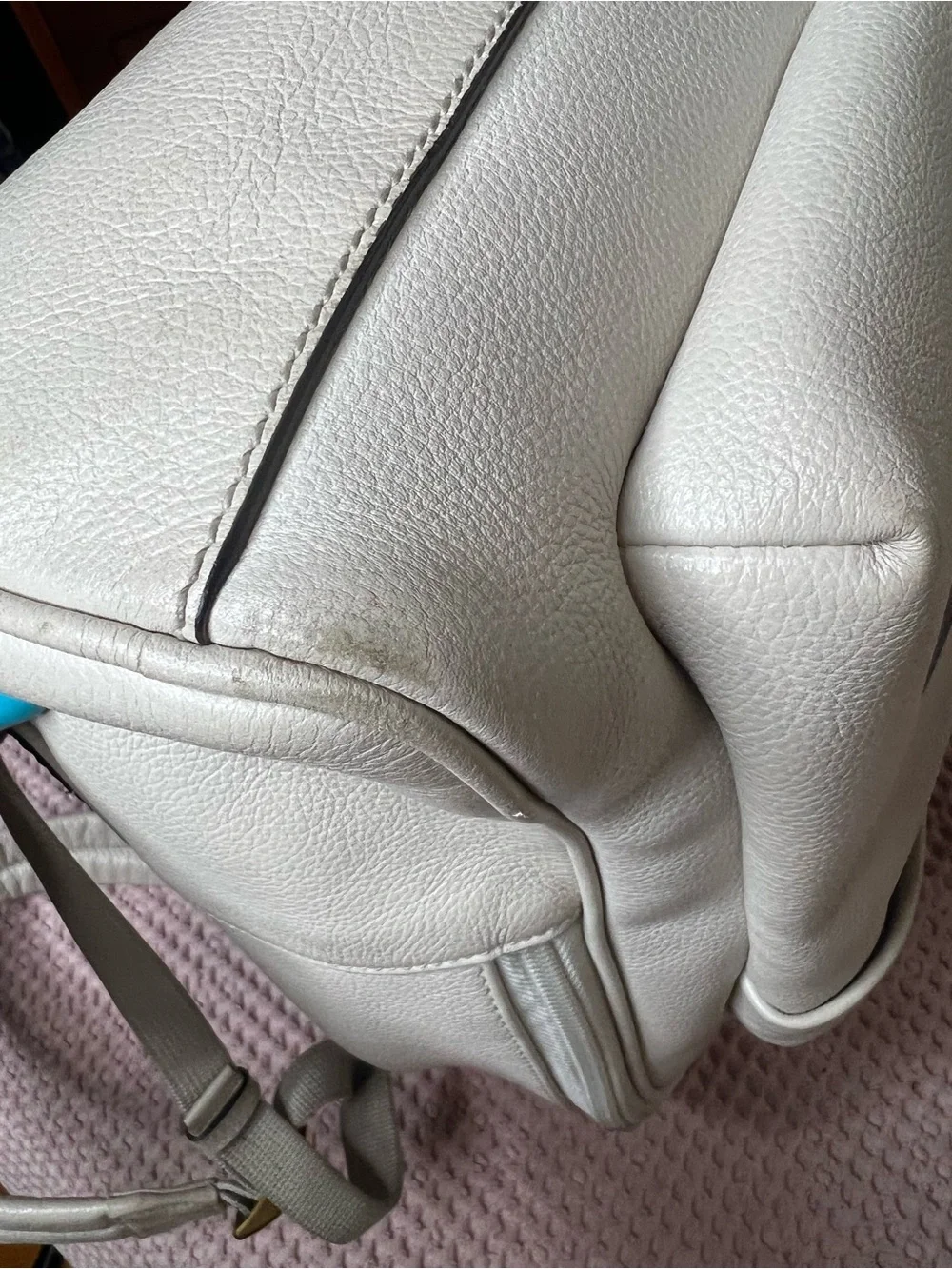 Gucci Print Large Ivory Leather Web Logo Backpack 547834